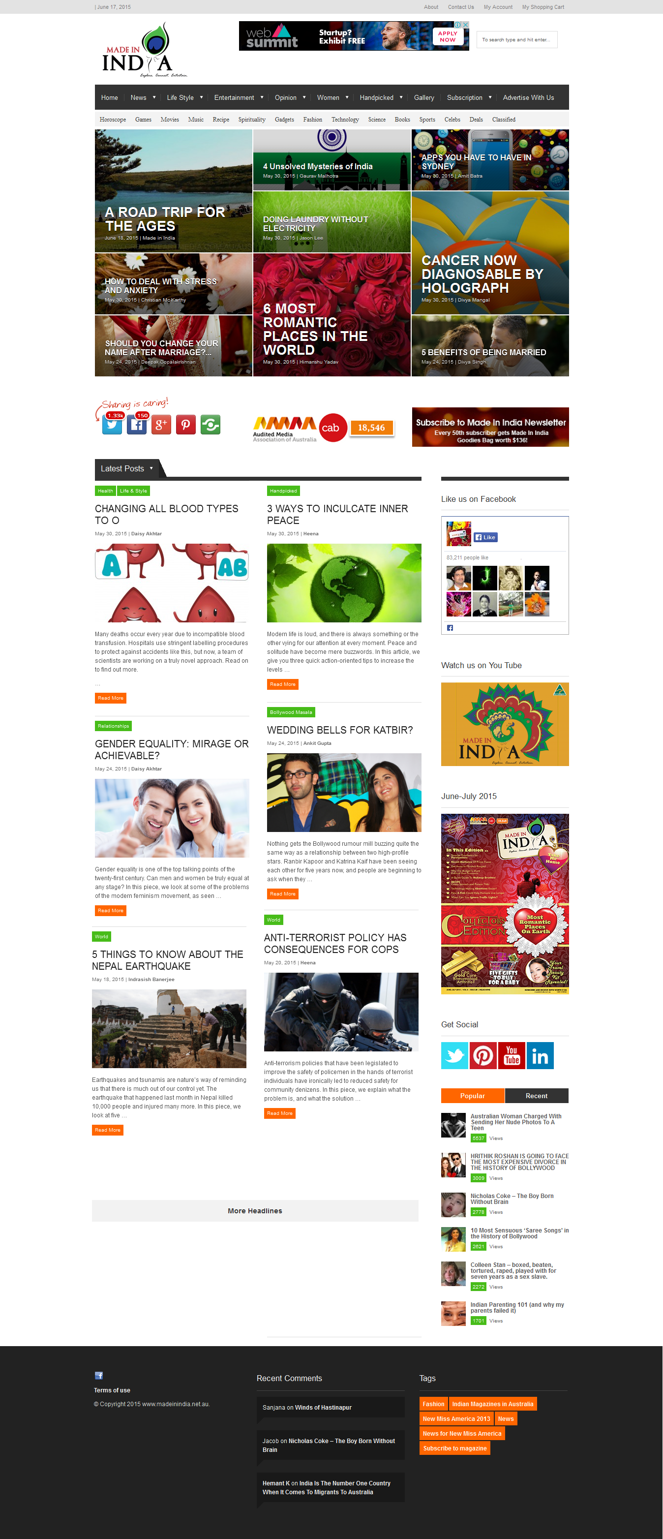 Made in India is a multicultural Lifestyle Indian newspaper Magazine in Australia